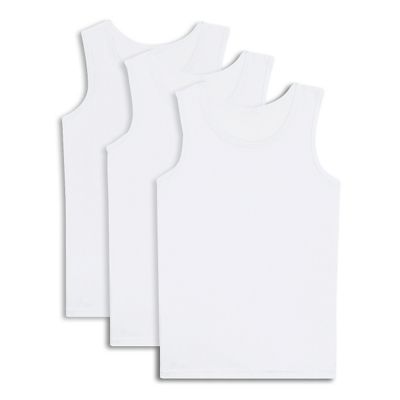 Pack of three boys' white vests